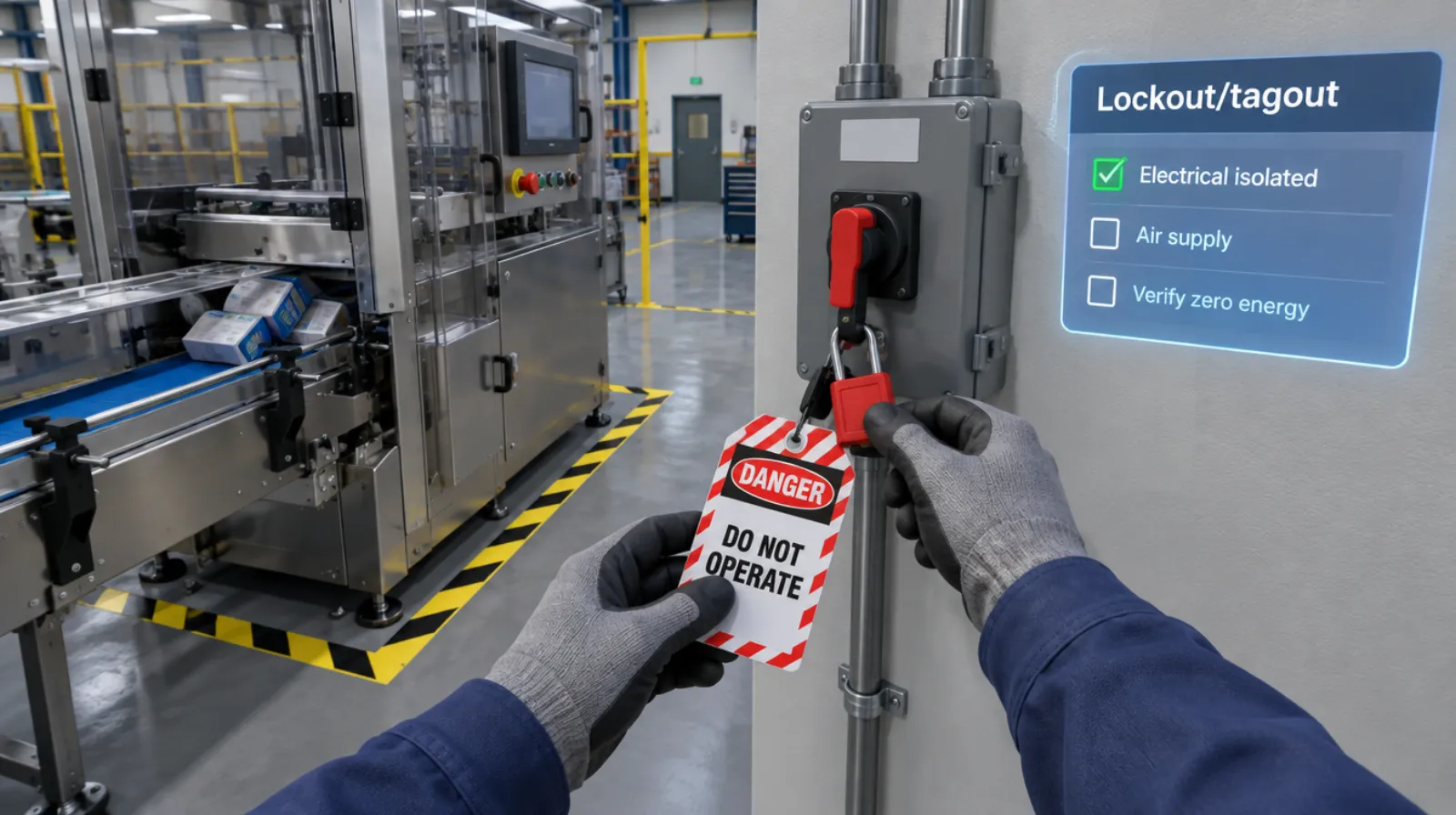 In-headset view of the Lockout/tagout module