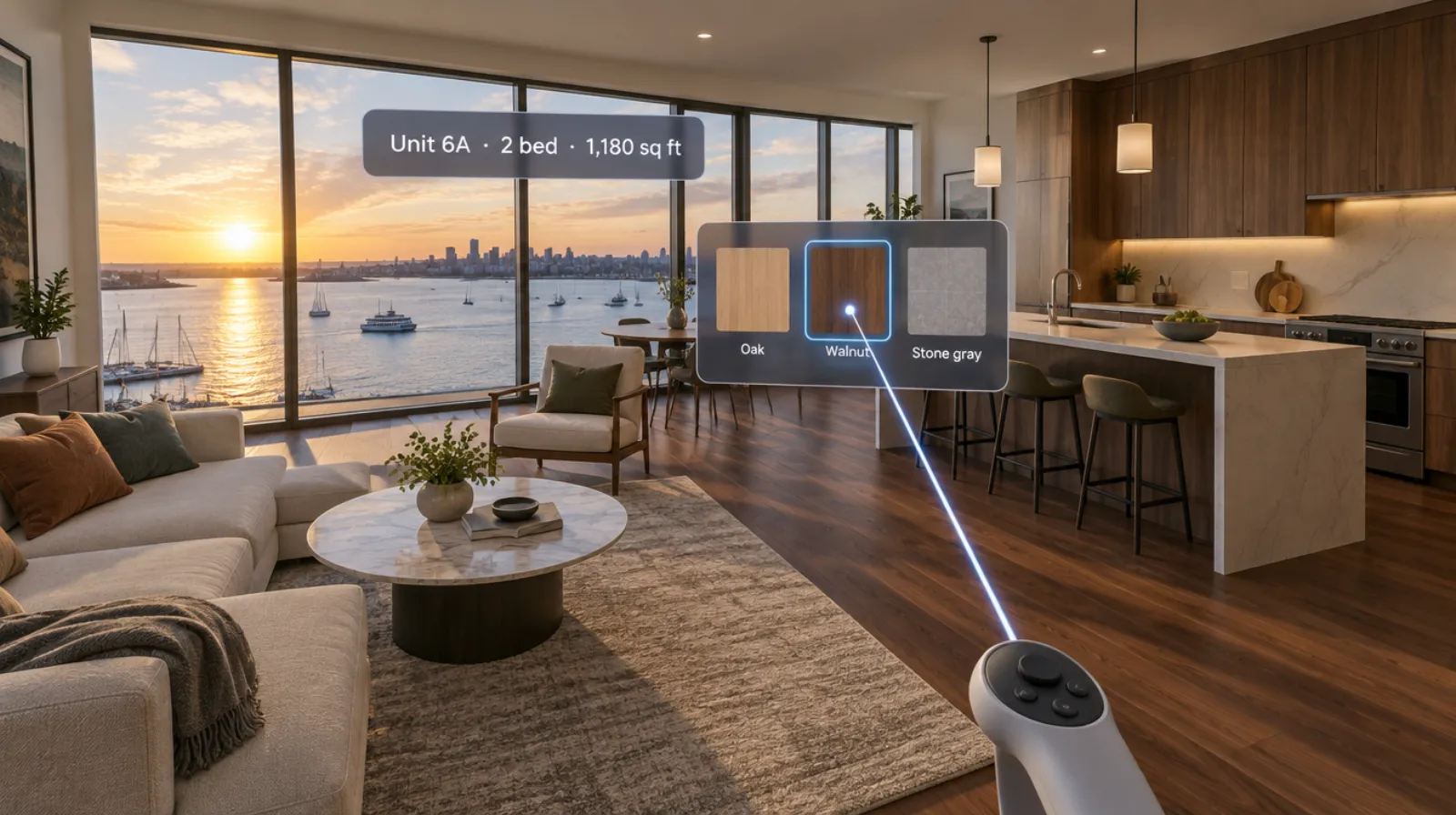 In-headset view of the Buyer walkthrough module