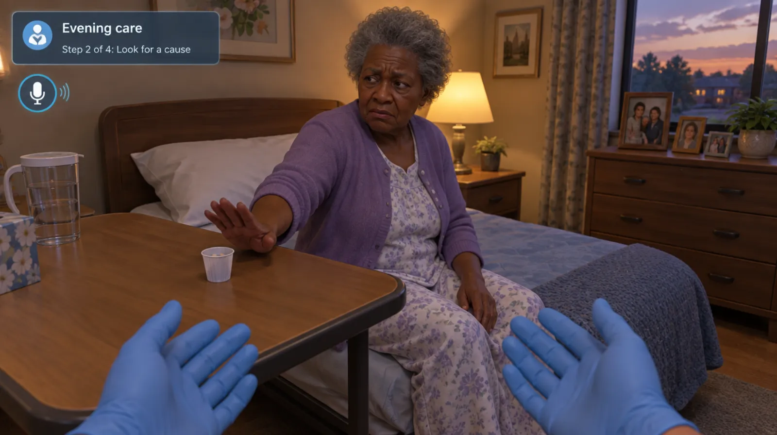 In-headset view of the Dementia care module